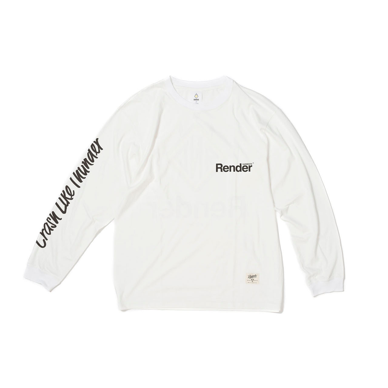 RENDER / Main Logo L/S Tee (WH) RENDER / Main Logo L/S Tee (WH)