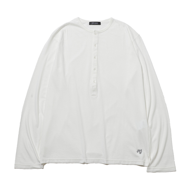 RG / BASIC HENLEY NECK LS (WH) RG / BASIC HENLEY NECK LS (WH)